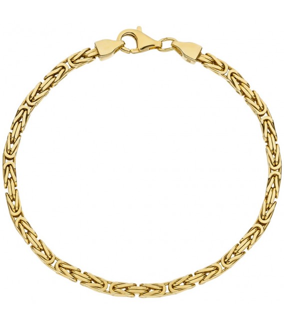 Königsarmband 925 Sterling Silber gold vergoldet diamantiert 21 cm Armband. Bild 2