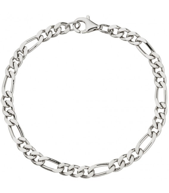 Figaroarmband 925 Sterling Silber diamantiert 21 cm Armband Silberarmband. Bild 2