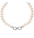 alskette Perlenkette Unendlichkeit Süßwasser Perlen 925 Sterling Silber 45 cm.