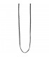 Kette aus Baumwolle schwarz mit Edelstahl kombiniert 75 cm Halskette.