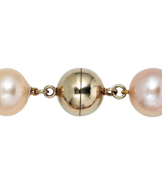 Collier Perlenkette Süßwasser Perlen multicolor bunt 45 cm Halskette Kette.