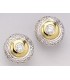 Ohrstecker 585 Gold Weißgold Gelbgold bicolor 32 Diamanten Brillanten Ohrringe