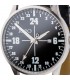 JOBO Unisex Armbanduhr 24-Stunden-Uhr Quarz Analog Edelstahl Leder.