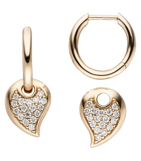 Creolen 585 Gold Rotgold 34 Diamanten Brillanten Ohrringe Diamantohrringe.