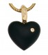 Einhänger Anhänger Herz 585 Gold Gelbgold 1 Onyx schwarz 1 Diamant Brillant.