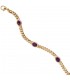Armband 585 Gold Gelbgold 19 cm 4 Amethyst-Chabochons lila violett Goldarmband.
