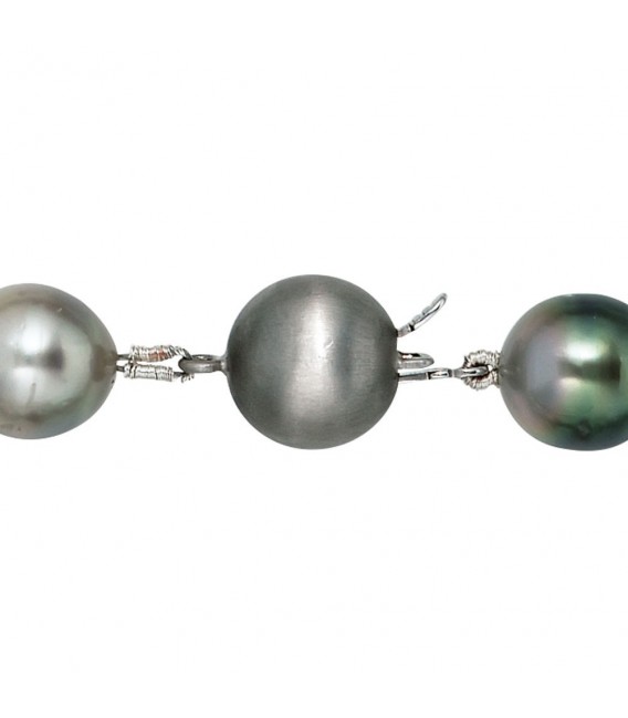 Collier Perlenkette Tahiti Perlen multicolor bunt 45 cm Halskette Kette.