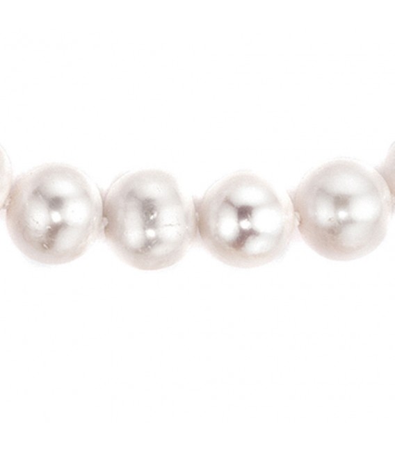 Collier Perlenkette Süßwasser Perlen 50 cm Halskette Kette.