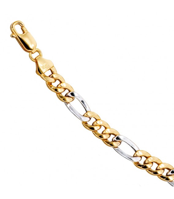 Figarokette 333 Gelbgold Weißgold bicolor 45 cm Gold Kette Halskette Goldkette. Bild 3