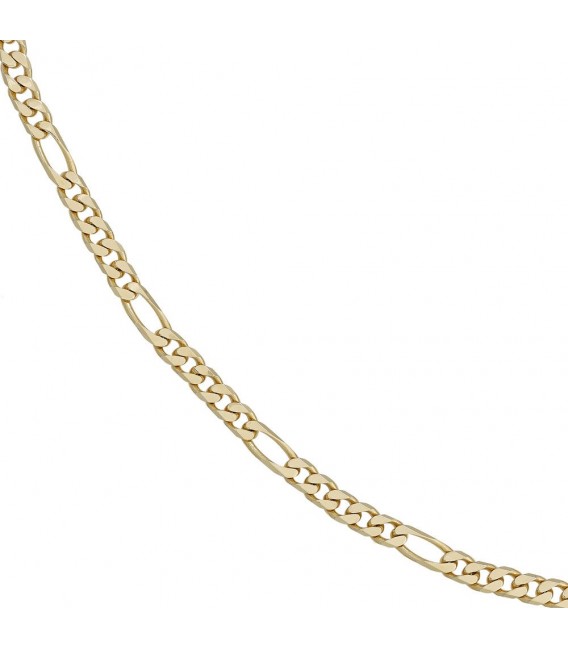 Figarokette 585 Gelbgold 4,4 mm 45 cm Gold Kette Halskette Goldkette Karabiner.
