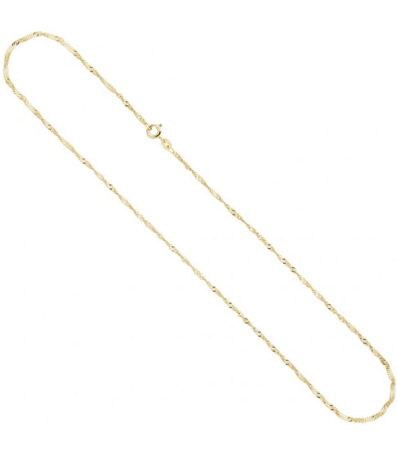 Singapurkette 333 Gelbgold 1,8 mm 50 cm Gold Kette Halskette Goldkette Federring.