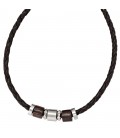 Collier Halskette Leder schwarz - 35916