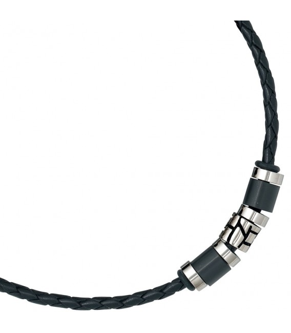 Collier Halskette Leder schwarz - 4053258086681