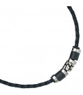 Collier Halskette Leder schwarz - 37904