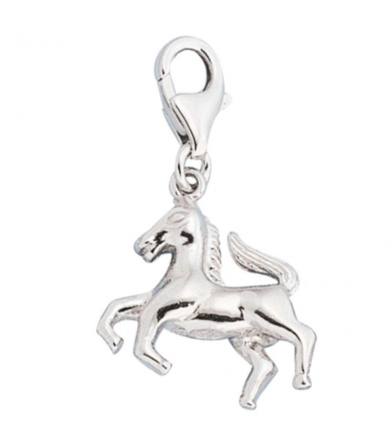 Einhänger Charm Pferd 925 Sterling Silber rhodiniert.