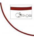 Collier Halskette Leder rot - 35426