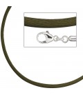 Collier Halskette Seide oliv - 27566