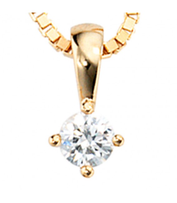 Anhänger 585 Gold Gelbgold 1 Diamant Brillant 0,15ct. Solitär Diamantanhänger.