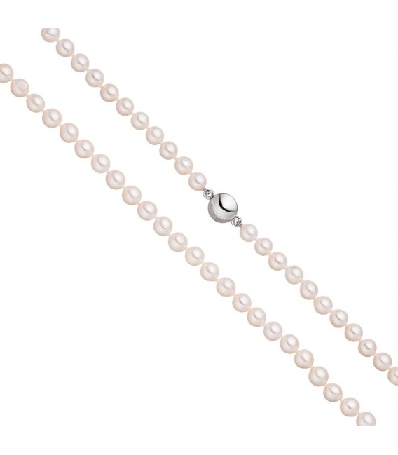 Perlenkette mit Akoya Perlen 45 cm Magnet-Schließe aus 925 Sterlingsilber.