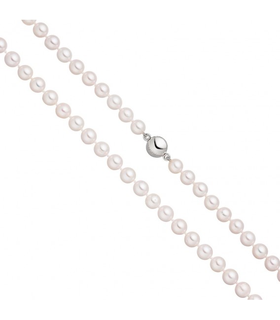 Perlenkette mit Akoya Zuchtperlen 45 cm Magnet-Schließe aus 925 Sterlingsilber.