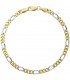 Figaroarmband 333 Gold Gelbgold Weißgold bicolor diamantiert 19 cm Armband.