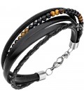 Armband Leder schwarz mit Onyx - 48821
