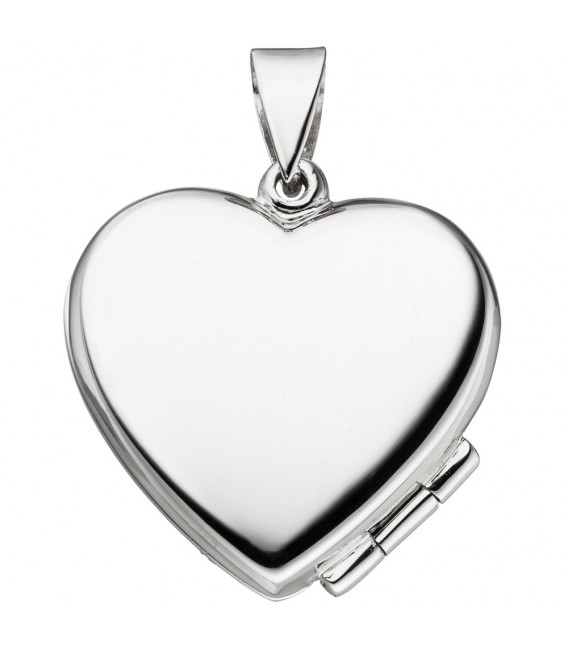 Medaillon Herz für 2 Fotos 925 Silber teil matt Herzmedaillon zum Öffnen.