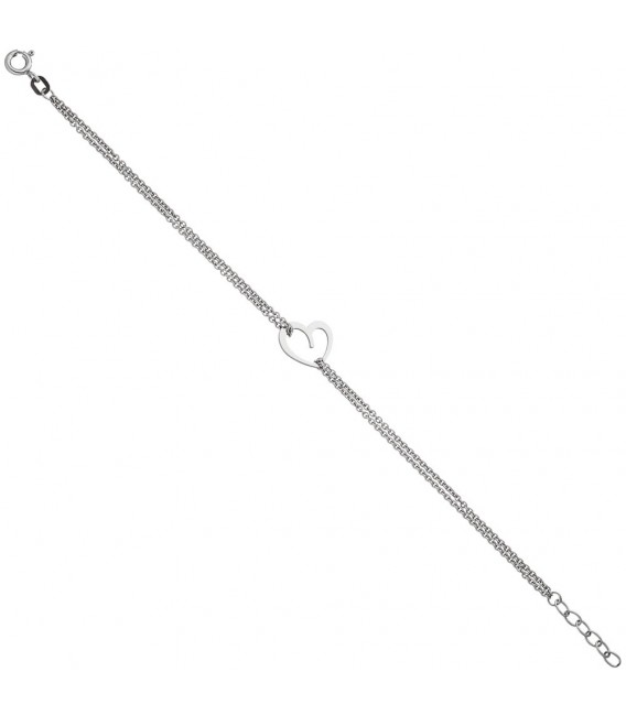 Armband Herz 925 Sterling Silber 19 cm Silberarmband Herzarmband.