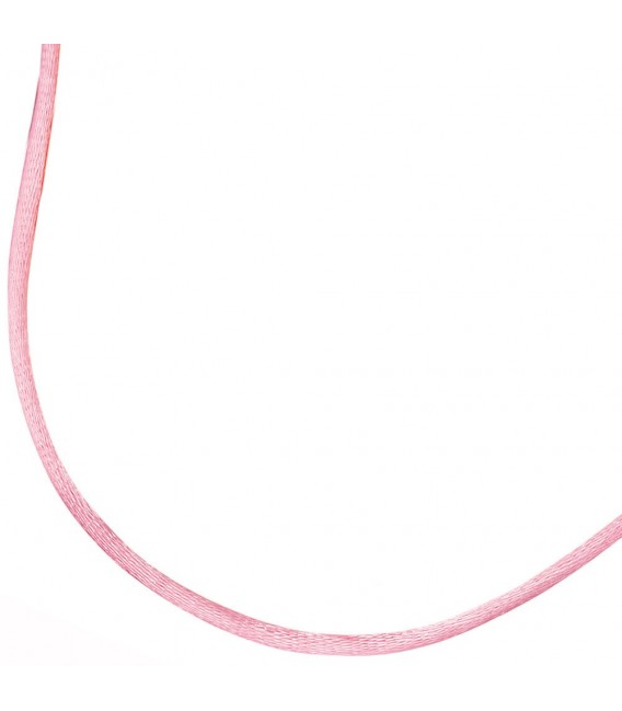 Collier Halskette Seide rosé 42 cm, Verschluss 925 Silber Kette.