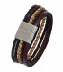 Armband Leder mehrfarbig mit mattiertem Edelstahl 20 cm Lederarmband breit.