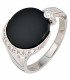 Damen Ring 585 Gold Weißgold 1 Onyx schwarz 8 Diamanten Brillanten Weißgoldring.