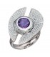 Damen Ring 585 Gold Weißgold 109 Diamanten Brillanten 1 Amethyst lila violett.