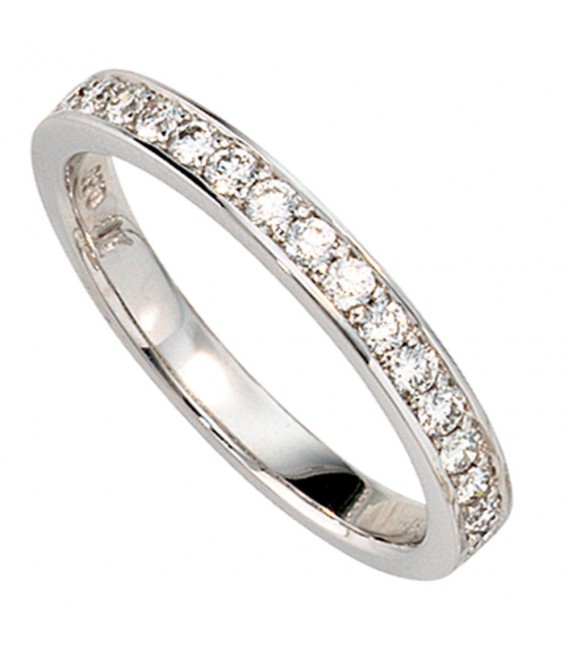Damen Ring 585 Gold Weißgold 17 Diamanten Brillanten 0,50ct. Weißgoldring.