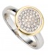 Damen Ring 585 Gold Weißgold Gelbgold bicolor 40 Diamanten Brillanten Goldring.