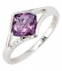 Damen Ring 585 Gold Weißgold 3 Diamanten Brillanten 1 Amethyst lila violett.