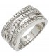 Damen Ring breit 925 Sterling Silber rhodiniert mit Zirkonia Silberring.