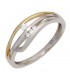 Damen Ring 925 Sterling Silber bicolor vergoldet 4 Zirkonia Silberring.