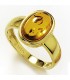 Damen Ring 585 Gold Gelbgold 1 Bernstein orange Bernsteinring Goldring.