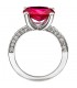Damen Ring 925 Sterling Silber mit Zirkonia rot und weiß Silberring.