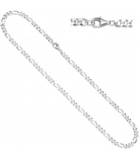 Figarokette 925 Silber diamantiert 50 cm Kette Halskette - Bild 1
