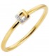 Damen Ring schmal 585 Gold Gelbgold bicolor 4 Diamanten Brillanten Goldring