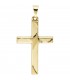 Anhänger Kreuz 375 Gold Gelbgold teil matt Kreuzanhänger Goldkreuz