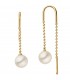Durchzieh-Ohrhänger 585 Gold 2 Süßwasser Perlen Ohrringe zum Durchziehen - Bild 1