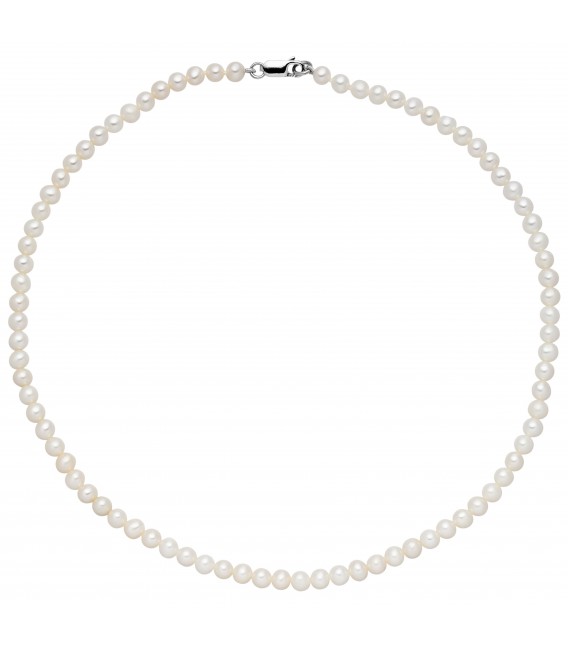 Kette mit Süßwasser Perlen und 925 Sterling Silber 50 cm Perlenkette - Bild 1