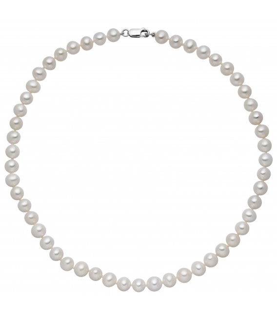 Kette mit Süßwasser Perlen und 925 Sterling Silber 42 cm Perlenkette - Bild 1