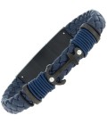 Armband Anker Leder blau mit - 50586