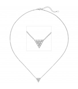 Collier Kette mit Anhänger Dreieck 925 Silber 10 Zirkonia 46 cm Halskette - Bild 1