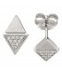 Ohrstecker Dreieck 925 Sterling Silber matt 20 Zirkonia Ohrringe Silberohrringe - Bild 1