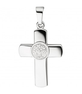 Anhänger Kreuz Lebensbaum 925 Sterling Silber Kreuzanhänger Silberkreuz - Bild 1