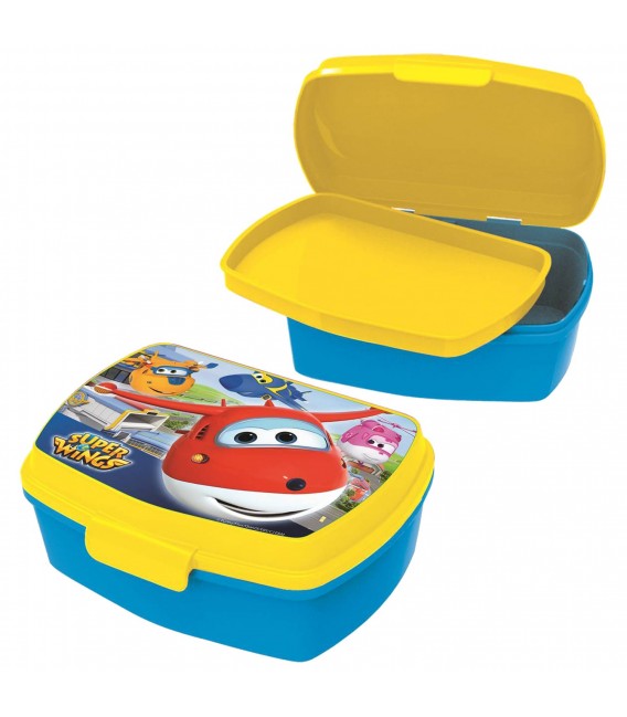 SUPERWINGS Kinder Brotdose mit Einsatz aus Kunststoff blau gelb - Bild 1
